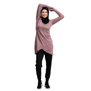 Conjunto Deportivo Musulmán de Verano, Color Personalizado, Ligero, Transpirable, de Secado Rápido, Poliéster/Algodón, para Mujer - Product Image 3