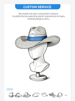Sombrero de Sol Personalizado para Hombre y Mujer, de Papel, para Playa, Diseño de Vaquero, para Surf, con Logotipo Personalizado