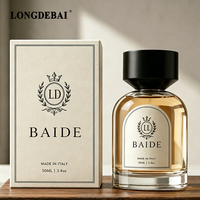 Flacon de parfum vide transparent personnalisé, rond, 50 ml, 30 ml, 100 ml, élégant, en verre, avec col serti, avec emballage en boîte