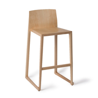 Tabouret de bar empilable de luxe avec dossier incurvé, tabouret de comptoir en bois massif de chêne et de noyer