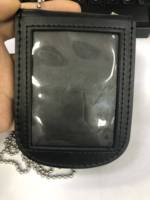 Dompet Kulit Asli Custom Logo Badge Purse Split, Tempat Kartu ID, Tempat Badge, Case Badge