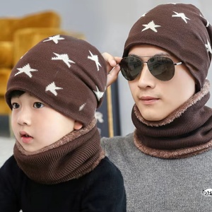 Slouchy ấm đan Beanie Hat và chiếc khăn đặt cho nam giới Kid nam đan xem cap Fleece lót cổ gaiter khăn quà tặng khuyến mãi - Product Image 5