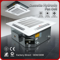 Ventilateur multifonction à 4 voies et 2 tubes de type cassette pour eau réfrigérée Ventilateur monté au plafond pour le chauffage et le refroidissement
