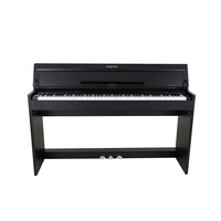 Hochleistungsfähiges 88-Tasten Digitalpiano in Braun mit Leistungsstarker Tastatur, Kopfhörerbuchse, Sustain-Pedal, USB/MIDI, Kunststoffgehäuse