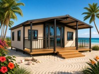 Casa Contenedor Plegable y Expandible de 20 pies/40 pies |   Casa Prefabricada Pequeña para Complejos Turísticos Modulares |   Interior Personalizado de 2 Dormitorios |   Garantía de 5 Años