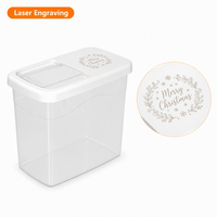 Conteneur de stockage de riz transparent et fin sur mesure OEM avec couvercle rabattable, distributeur de céréales en plastique hermétique pour cuisine, vente en gros