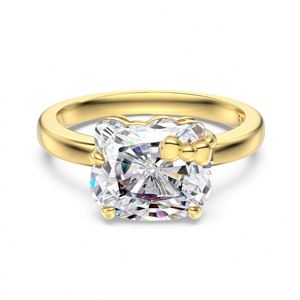 Dylam Cute Lovely Design 18K Gold Plated 925 Silver 5A Cubic Zirconia Tiny <b>Cat</b> with Bow-knot Daily Wear <b>Rings</b> for Women Lady - Product Image 1