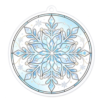 Décoration Murale Art Déco en Acrylique avec Pendentif Peinture Diamant, Ornement Plat 2D à Suspendre pour la Décoration Intérieure, Fêtes, Mariages, Noël, Voyages
