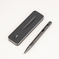 Ensemble de stylos à bille de table de la meilleure qualité, en alliage d'aluminium, en métal, gris, stylos à bille creuse, cadeau Artwares avec LOGO personnalisé