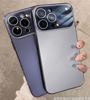 Couverture de téléphone portable d'origine de luxe à grande fenêtre pour iPhone 11 12 13 14 15 Pro Max housse de Protection d'objectif de caméra en galvanoplastie