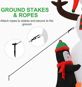 In Stock Inflatable Outdoor Sitting Inflated Large Snow Man <strong>Winter</strong> Yard Luminous Christmas Decorations <strong>Snowman</strong> - Product Image 4