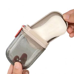 Portable <b>Mini</b> Oval Minimalist Travel Box Light Plastic Bathroom Set With Sealed Drain and Lid for <b>Soap</b> Storage - Product Image 1
