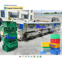 Automatische plastic palletwasser voor pluimvee verwerkingsfabriek, palletwasmachine voor voedingsmiddelenfabriek, hygiënische toepassingen