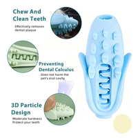 Jouet à mâcher pour chien en silicone de qualité alimentaire, motif chien de dessin animé mignon, durable, bâtonnet de dentition en maïs, pour le nettoyage des dents, utilisation en extérieur, jouet pour animaux de compagnie