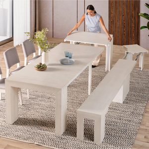 Tavolo <span class=keywords><strong>da</strong></span> <span class=keywords><strong>Pranzo</strong></span> Allungabile <span class=keywords><strong>da</strong></span> 45 cm a 3 m per 4-14 Persone con Sedie Imbottite in Legno di Quercia per <span class=keywords><strong>Sala</strong></span> <span class=keywords><strong>da</strong></span> <span class=keywords><strong>Pranzo</strong></span> <span class=keywords><strong>e</strong></span> <span class=keywords><strong>Cucina</strong></span> - Product Image 4