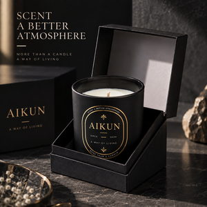 เทียนหอมอโรมาเธอราพี AIKUN แก้วหรูทำมือ กลิ่นหอมตามสั่ง สไตล์โมเดิร์น คุณภาพดีที่สุด สำหรับวันเกิดและวันวาเลนไทน์ - Product Image 2