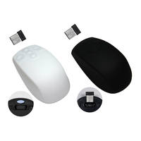IP68 mouse nirkabel 2.4G, tetikus nirkabel silikon nirkabel dapat dicuci dan sterilisasi industri medis tahan air 5 tombol