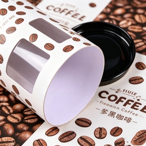 White <b>Paper</b> Tube Packaging with Clear Window for Coffee Beans, Recyclable Craft <b>Paper</b> Four-Color Printing Design - Product Image 4