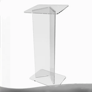 <span class=keywords><strong>Atril</strong></span> de púlpito transparente acrílico Perspex personalizado, podio de iglesia para oficina de conferencias escolares - Product Image 2