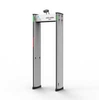 Portique de sécurité à détecteur de métaux à passage piétonnier avec caméra IP thermique haute sensibilité 6/12/18 zones, utilisable en intérieur, PoE