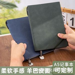Carnet A5 en peau de mouton, couverture souple, élastique, marque-page avec pendentif métallique, haute qualité, logo personnalisé pour entreprise, promotion en gros - Product Image 3