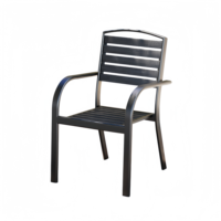 Ensemble de salle à manger d'extérieur en métal et bois, résistant aux intempéries, table et chaises pour patio, jardin et cour, mobilier de loisirs