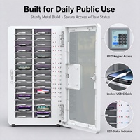 Casier de recharge intelligent USB-C PD pour téléphones, 30 baies, accès par mot de passe NFC, armoire de recharge murale pour écoles, universités, salles de classe