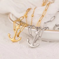 Collier tendance pour femme en acier inoxydable avec pendentif coquillage, étanche, bijoux de mode, perles, accessoire