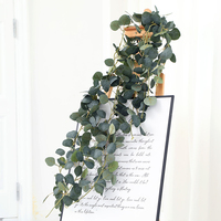 Guirlande de saule artificielle d'eucalyptus, 1 m, plantes vertes suspendues pour décorations de mariage, décor d'intérieur et d'extérieur, arc de fond, décoration murale de maison
