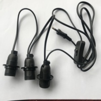 Noir Blanc E14 E27 lumière lampe cordon ensemble avec L'UE 2 broches et 303 en ligne commutateur