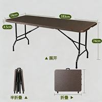 Table de camping pliable en plastique de 6 pieds, portable, à texture de lierre colorée, idéale pour l'extérieur – Meilleure vente
