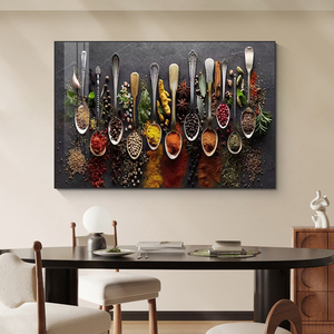 Decorazioni per la casa arte grani spezie cucchiaio peperoni tela pittura <span class=keywords><strong>cucina</strong></span> <span class=keywords><strong>poster</strong></span> decorazione <span class=keywords><strong>stampe</strong></span> per sala da pranzo immagini di arte della parete - Product Image 3