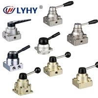 Vanne de commande rotative manuelle pneumatique LYHY 4 voies 3 positions multi-tailles (1/4, 1/8, 1/2, 3/8) pour cylindre à air comprimé 0~0,97 MPa