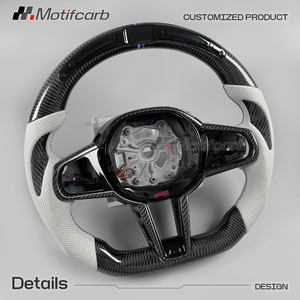 Para BMW Serie G 525i M530i M340i M330d G20 G30 G31 G32 X3 X4 X5 X6, Volante Personalizado de Fibra de Carbono LED con Empuñadura de Cuero Perforado - Product Image 3