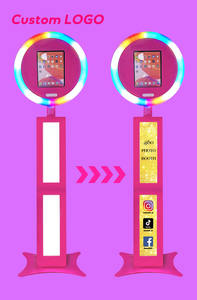 PT Tabletop iPad booth display <b>stand</b> with LCD screen camera integration, adjustable tripod mount, and professional setup - Product Image 3