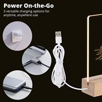 Деревянная подставка с LED-подсветкой и акриловой пластиной, питание от USB, для хрусталя, 3D-изделий из смолы, стекла, DIY ночников, декора