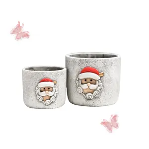 Natal Papai Noel Motivo Vaso De Flores De Cerâmica Pintura Bonito Árvore De Natal Pote De Plantas