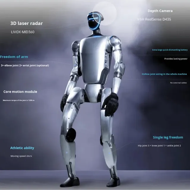 Smart Humanoid Robot for Commercial Performances & Welcoming Guests Interactive Voice Bionic Model G1 Edu-U1 Available for Rent