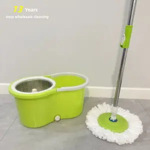 high quality magic 360 spin easy clean cyclone floor cleaning mop and bucket set with big wheels stainless steel wringer