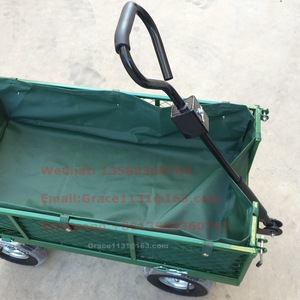 Chariot de jardin robuste en maille OEM 1110X520X1015mm, capacité de charge 350KG, remorque à quatre roues pour le transport d'outils de jardin - Product Image 4