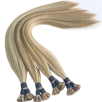 Extensions de cheveux vierges 100% naturels russes blancs à pointe souple en kératine, double épaisseur, pointe nano, pointe plate, décolorées