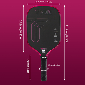 Paleta de Pickleball Portátil de Fibra de Carbono T700 con Núcleo de Panal de Abeja de 16 mm, Marca Privada Personalizada, Bajo MOQ, Suministro Directo de Fábrica - Product Image 6