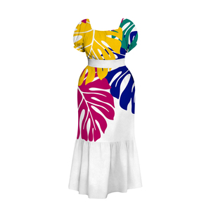 Nouvelle arrivée, robe à col carré de style tribal polynésien, <span class=keywords><strong>taille</strong></span> personnalisée <span class=keywords><strong>8XL</strong></span>, robes de soirée décontractées pour femmes avec ceintures, robe longue - Product Image 5