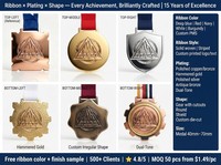 Médaille de récompense personnalisée en alliage de zinc bronze antique pour tournoi MMA, avec logo AVLMMA montagne en relief, durable, gravée au laser, finition satinée