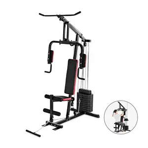 Multifunction Home Gym System Station Weight Training Seated Straight Arm Clip Chest Integrated Gym With Plastic Weight Stack