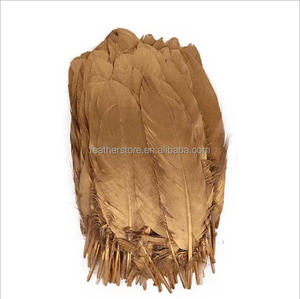 Plumas de Ganso Color Dorado en Aerosol, Venta Económica, 15-20CM, Plumas de Ganso Nagorie de Buena Calidad para Decoración de Sombreros y Pendientes - Product Image 5