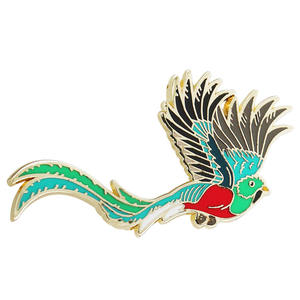 Pin Enamel Hewan Sming Pins, Bros Burung Quetzal Guatemala yang Indah, Hadiah untuk Pecinta Burung, Lencana Dekoratif - Product Image 2