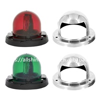 Nouveaux feux de navigation pour bateaux en plastique certifiés ISO9001 Allshine Marine, LED rouge et verte, montage sur pont, 2,4 x 1,8 pouces