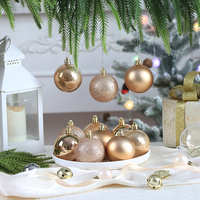Boule de Noël couleur champagne, incassable, décoration d'arbre de Noël, prix d'usine, ornement peint à la main