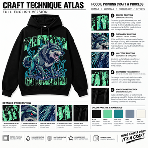 <span class=keywords><strong>Felpa</strong></span> con Cappuccio Oversize Personalizzata per Uomo, Stampa Grafica <span class=keywords><strong>Lupo</strong></span>, Pullover Y2K Hip Hop Streetwear 100% Cotone, Basso MOQ - Product Image 3